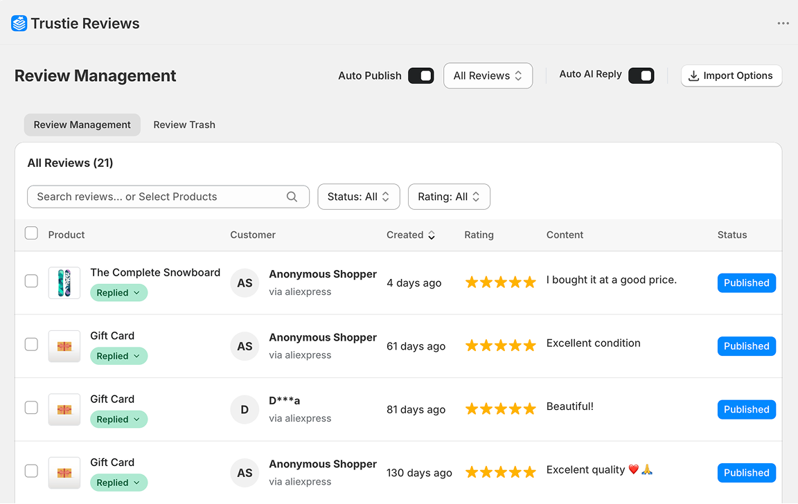 Review Management Dashboard
